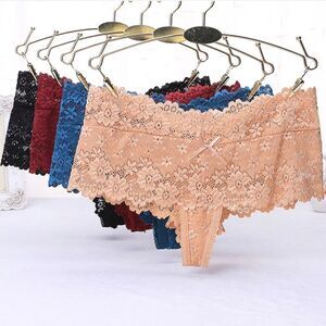 6 Packs Women's Thong Underwear Exotic Sexy Briefs Panties Lace Intimates US